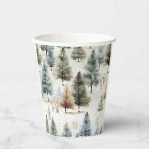 Vasos De Papel Está nevando en los abetos -