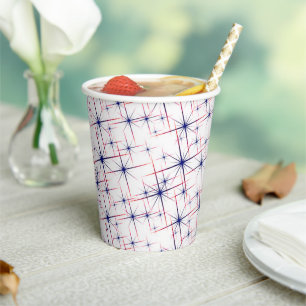 Vasos De Papel Estallidos de estrellas rojas, blancas y azules