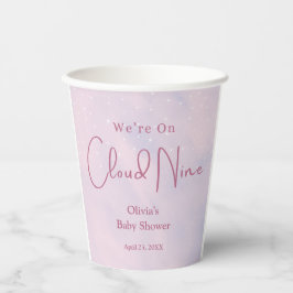 Vasos De Papel Estamos en Cloud Nueve Chica Baby Shower