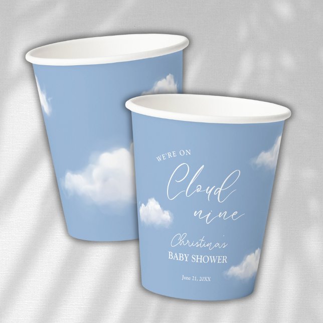 Vasos De Papel Estamos en el Baby Shower Cloud 9 Blue Boy (Subido por el creador)