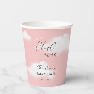 Vasos De Papel Estamos en el Baby Shower de Chica Rosa Cloud 9
