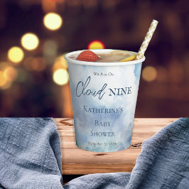 Vasos De Papel Estamos En El Nueve Baby Shower De Blue Boy