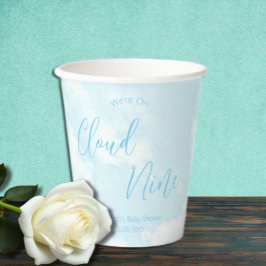 Vasos De Papel Estamos en el Nueve de Nube Baby Shower