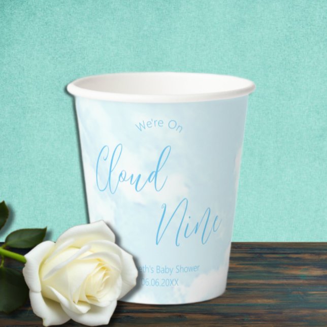Vasos De Papel Estamos en el Nueve de Nube Baby Shower (Subido por el creador)