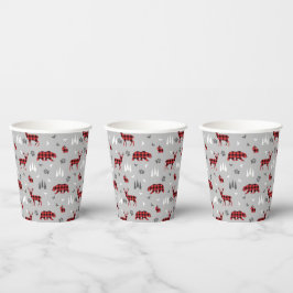 Vasos De Papel Estampado de cuadros de búfalo de animales del bos