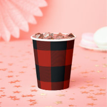Estampado de cuadros gingham negro y rojo de Búfal