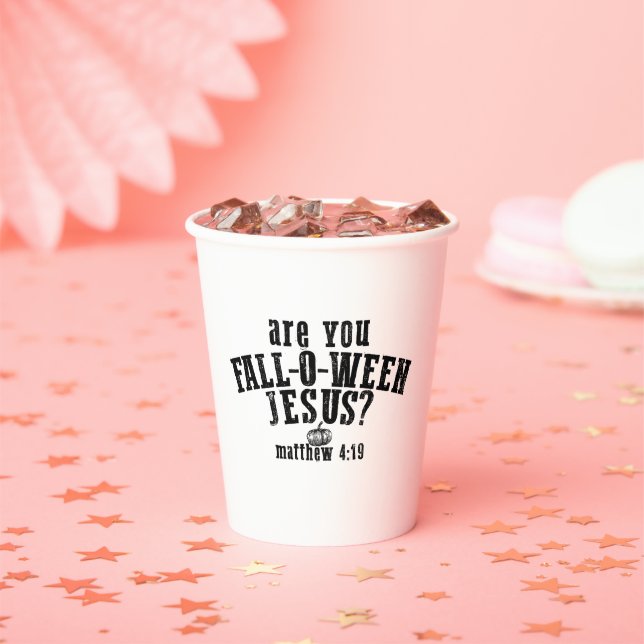 Vasos De Papel ¿Estás Caída-O-Ween Jesús Halloween Cristiano (in situ)