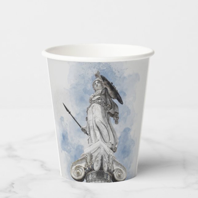 Vasos De Papel Estatua clásica griega Athena (Anverso)