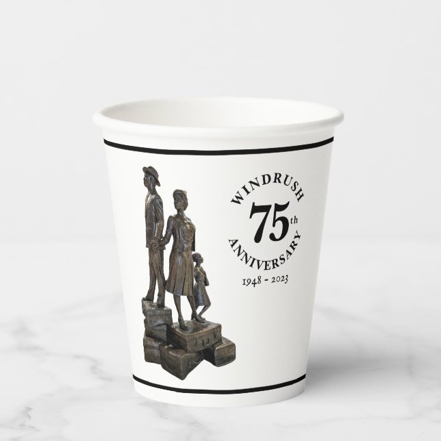 Vasos De Papel Estatua del 75° Aniversario de Windrush (Anverso)