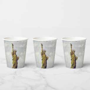 Vasos De Papel Estatua vintage de la libertad