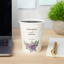 Vasos De Papel Estética veraniega rústica Boda de flores silvestr