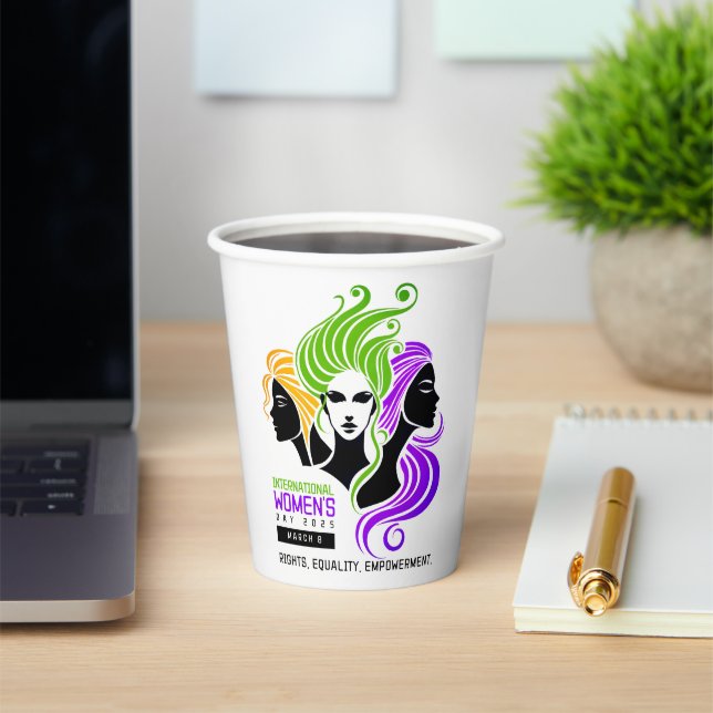 Vasos De Papel Estilizado trío colorido de mujeres 2025 (in situ)