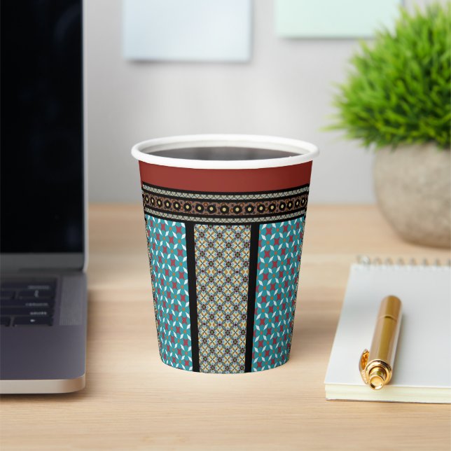 Vasos De Papel Estilo de mosaico mexicano 3 (in situ)