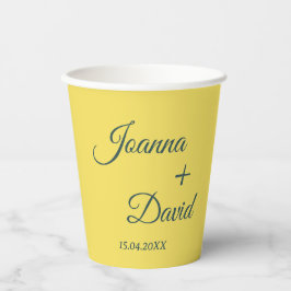 Vasos De Papel Estilo minimalista | Boda de fuentes caligráficas