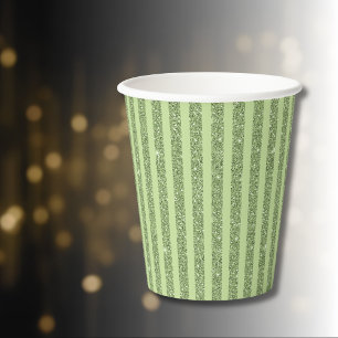 Vasos De Papel Estilo Mínimo de Brillo de Pistacho Suave