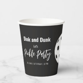 Vasos De Papel Estilo Retro Neon Black Themed Pickleball Cumpleañ