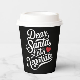 Vasos De Papel Estimado Santa Negociemos Regalo Gracioso De Navid