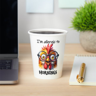 Vasos De Papel ¡Estoy alérgico a las mañanas!
