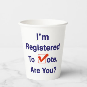Vasos De Papel Estoy inscrito para votar 2024