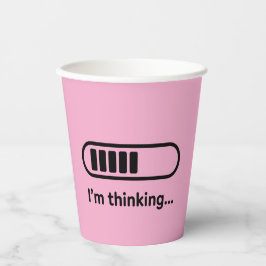 Vasos De Papel Estoy Pensando... Barra de Progreso Rosa Minimalis