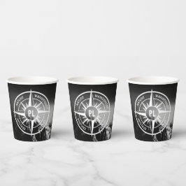 Vasos De Papel Estrella de brújula emblema monopólico montañas dr