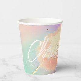 Vasos De Papel Estrella de caramelo de algodón melocotón púrpura 