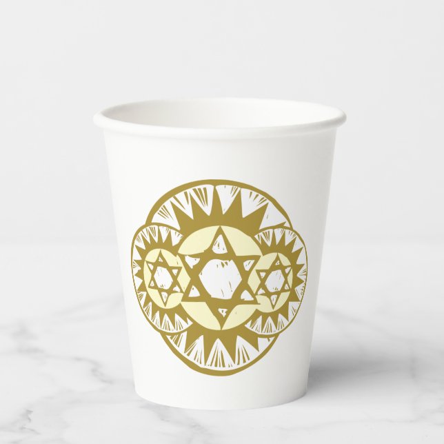 Vasos De Papel Estrella De David (Anverso)