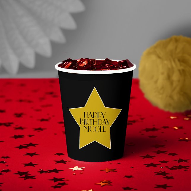 Vasos De Papel Estrella De Película Cumpleaños Estrellas De Oro Y (Subido por el creador)