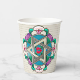 Vasos De Papel Estrella del jardín en las tazas de papel de Lilac