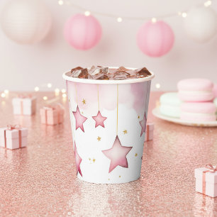 Vasos De Papel Estrellas colgantes rosas taza de papel