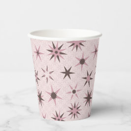 Vasos De Papel Estrellas de Geo Rosa bonito - patrón.