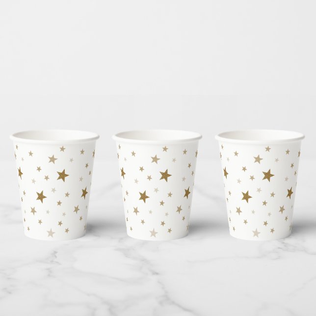 Vasos de Papel Estrellas Doradas (Multi)