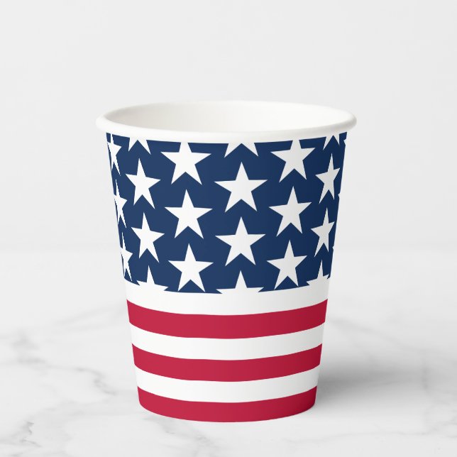 Vasos De Papel Estrellas Estrellas Bandera de EE.UU. taza de pape (Anverso)