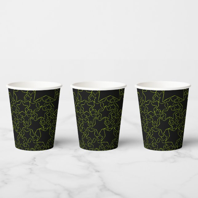 Vasos De Papel Estrellas, estrellas, estrellas - Envoltura verde  (Multi)