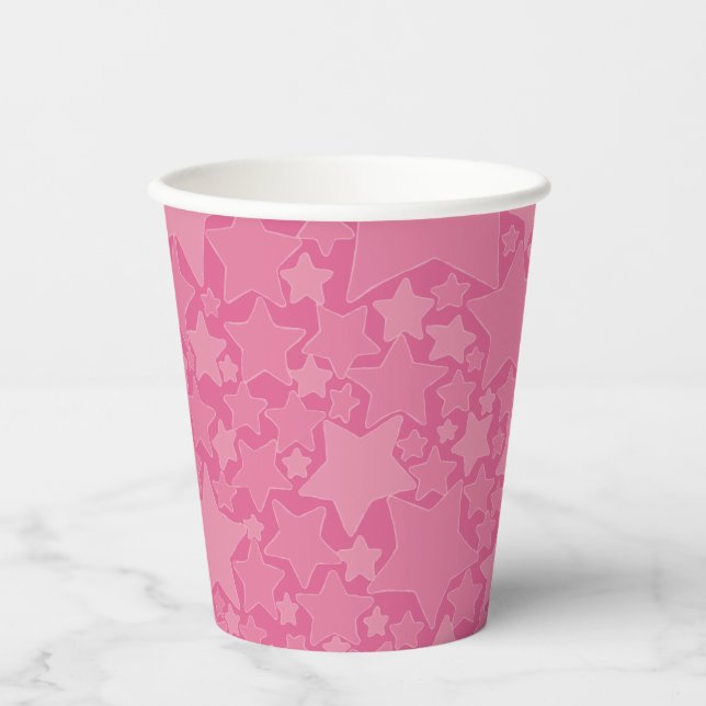 Vasos De Papel Estrellas, estrellas, estrellas - rosa (Anverso)