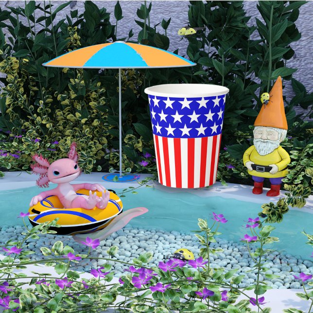 Vasos De Papel Estrellas N Rayas Azul Blanco Rojo (Subido por el creador)