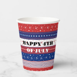 Vasos De Papel Estrellas patrióticas y bandas resumen bandera est