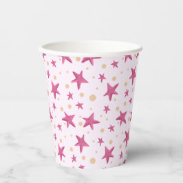 Vasos De Papel Estrellas rosadas Fiesta