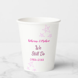 Vasos De Papel Estrellas rosas Renovación de votos boda de aniver