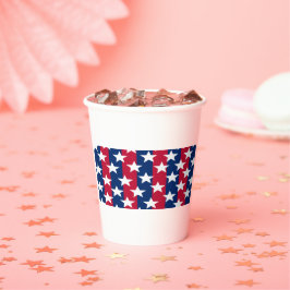 Vasos De Papel Estrellas y barras rojas, blancas y azules 4 de ju