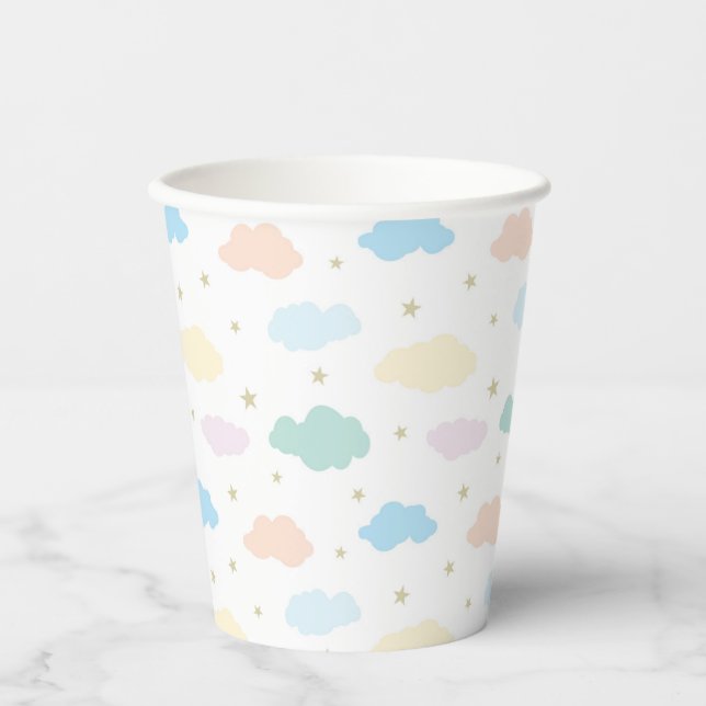 Vasos De Papel Estrellas y nubes pastorales (Anverso)