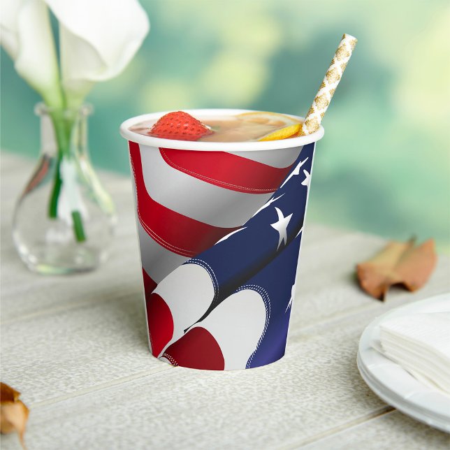 Vasos De Papel Estrellas y rayas de diseño de la bandera estadoun (Subido por el creador)