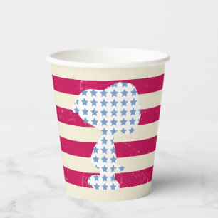 Vasos De Papel Estrellas y rayas de época sonora