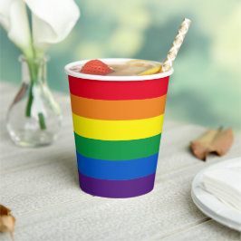 Vasos De Papel Estriberas de arcoiris colores Bandera gay Lgbt