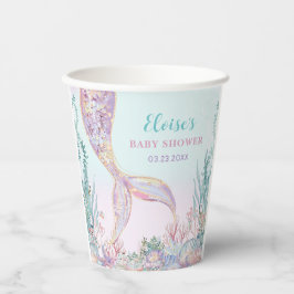 Vasos De Papel Ethereal Mermaid Under Sea Baby Shower