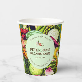 Vasos De Papel Etiqueta de agricultor local de hortalizas de cose