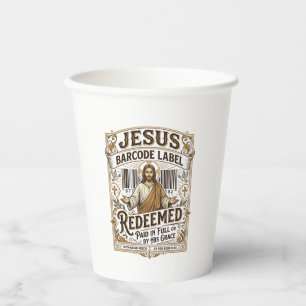 Vasos De Papel Etiqueta de código de barras de Jesús Redimido Jes