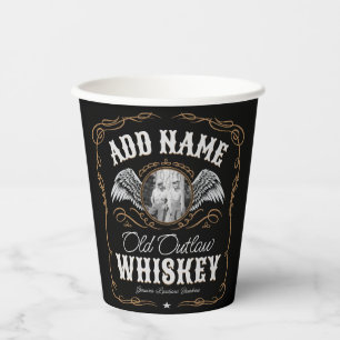 Vasos De Papel Etiqueta de teclado antiguo para alcohol casero Añ