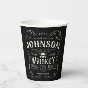 Vasos De Papel Etiqueta de Whiskey antigua barra de licor de époc