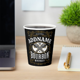 Vasos De Papel Etiqueta de Whiskey para armas de color de Borbón
